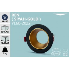 REN DEKORATİF YUVARLAK SİYAH-GOLD KASA